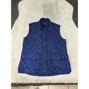 Polo Ralph Lauren Gilet Mens‎ Small Navy Quilted Vest Vintage Hunting Pocket